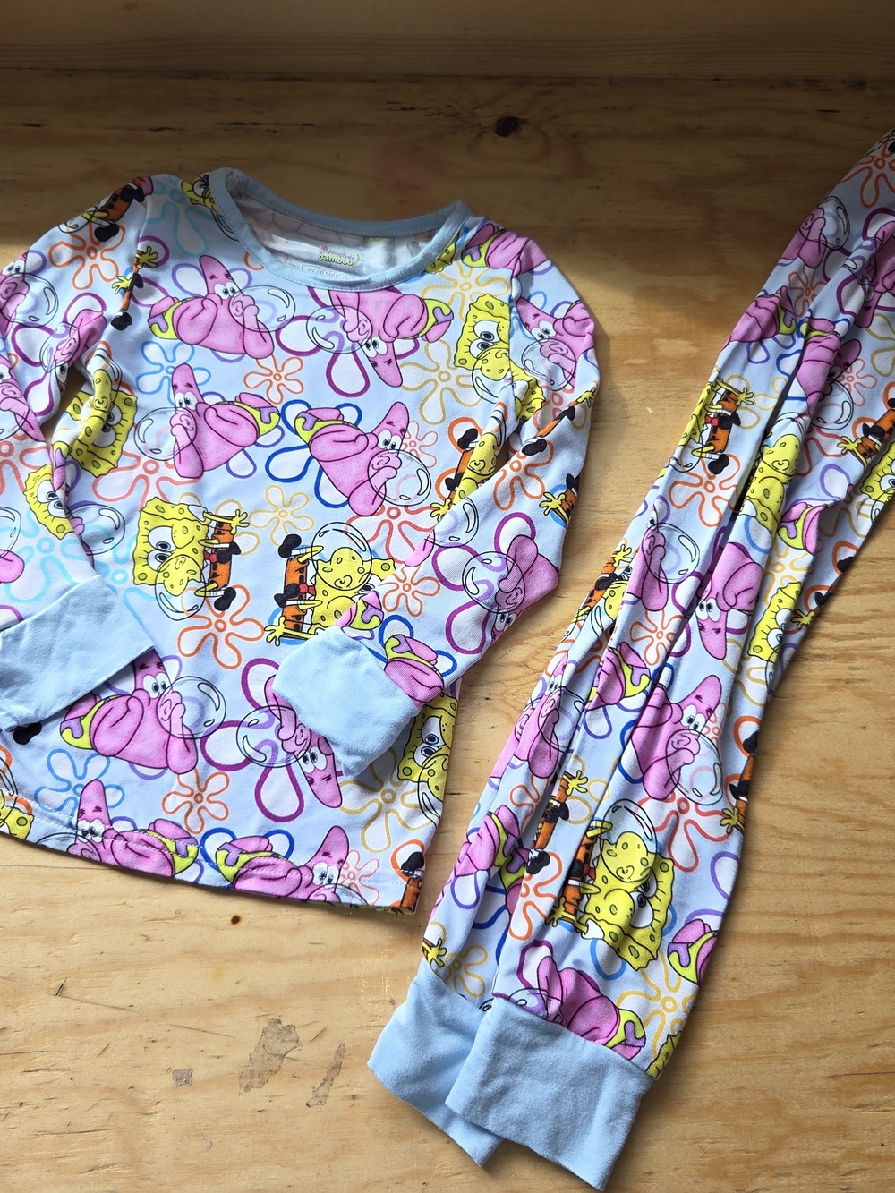 Blissful Blooms Bamboo Spongebob 2T Long-sleeve & Pants Set